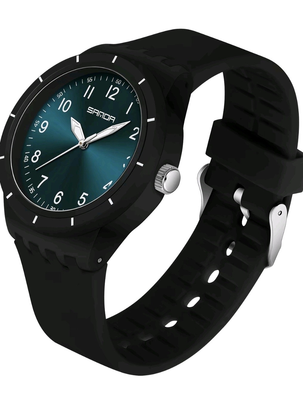 Womens Quartz Fashion Watch Black/Blue Face